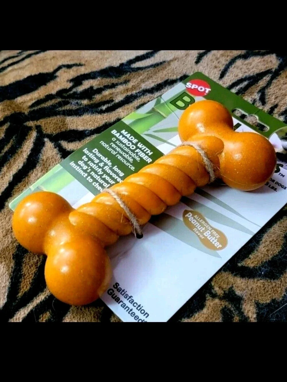 Spot Dog Dental Bone Twist Chew Toy Bam Bones Peanut Butter 6 In Sm Med Sz.